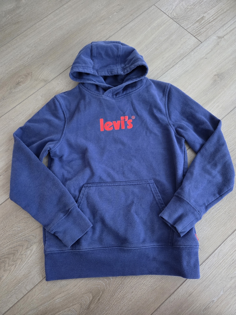 Levi's Blue Pullover Hoodie with Red Logo